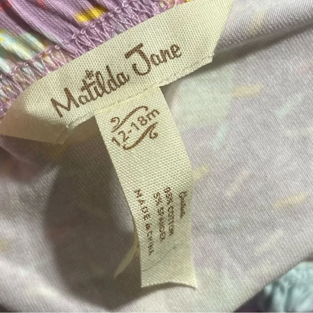 Matilda Jane Extra Sprinkles Dress and Bloomers Lavender Blue Orange 12-18 mos
